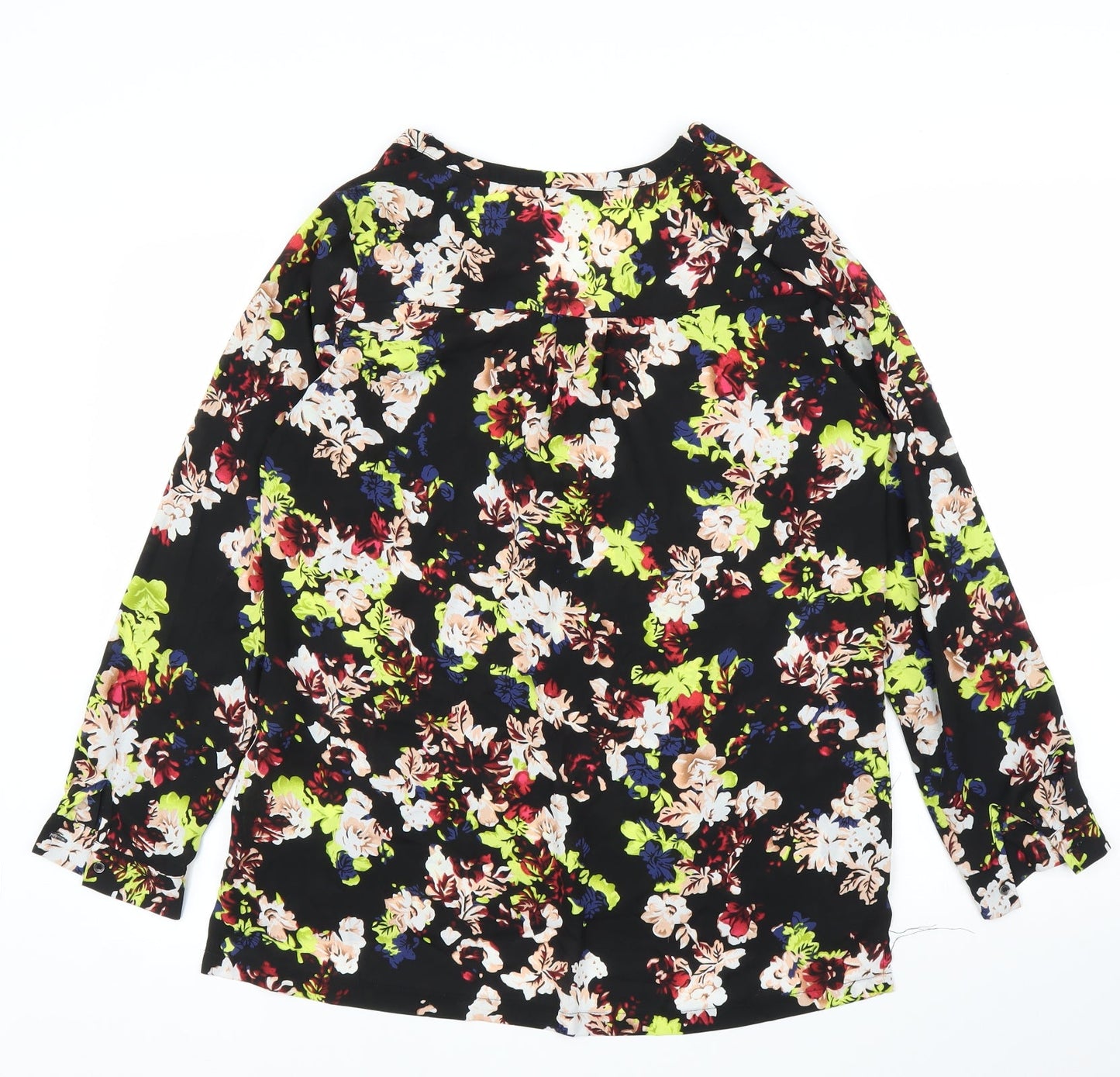 M&S Womens Black Floral  Basic Blouse Size 12