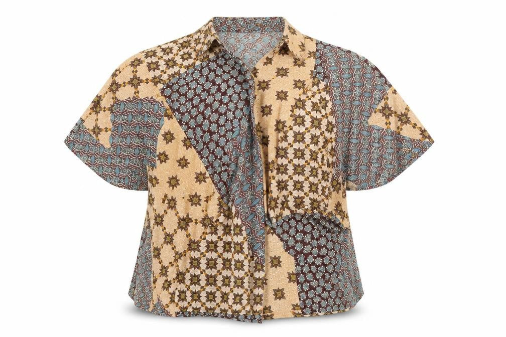 Glamorous Womens Beige Floral  Basic Blouse Size S