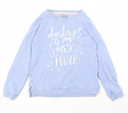 Preloved NEXT Girls Blue   Pullover Jumper Size 11 Years - Front