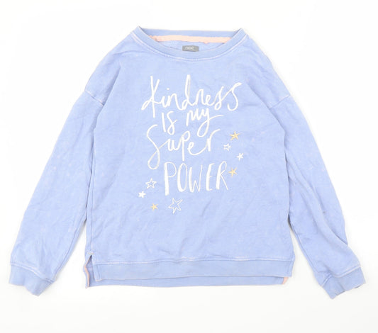 Preloved NEXT Girls Blue   Pullover Jumper Size 11 Years - Front