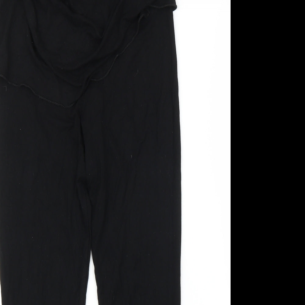 Pink Flame Womens Black   Carrot Leggings Size L L23 in