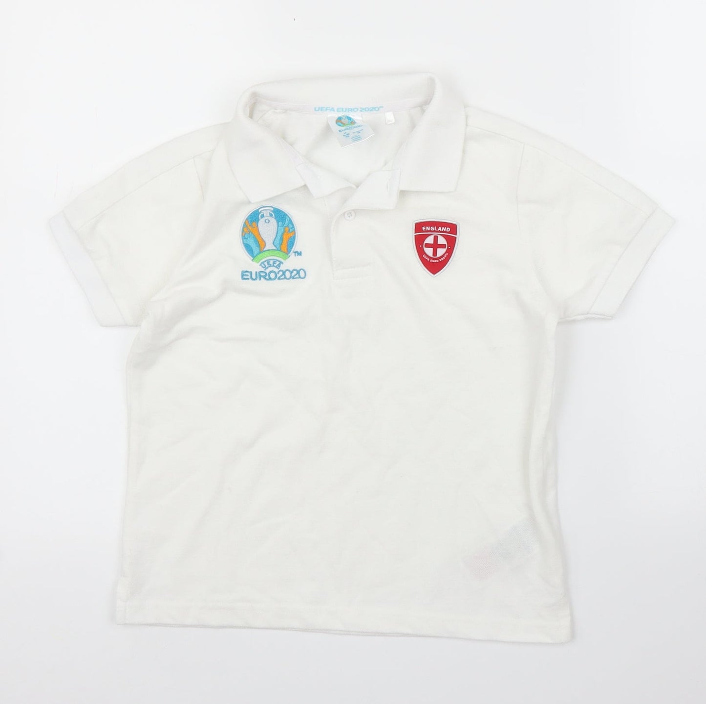 UEFA Euro 2020 Boys White   Basic Polo Size 9-10 Years  - Football