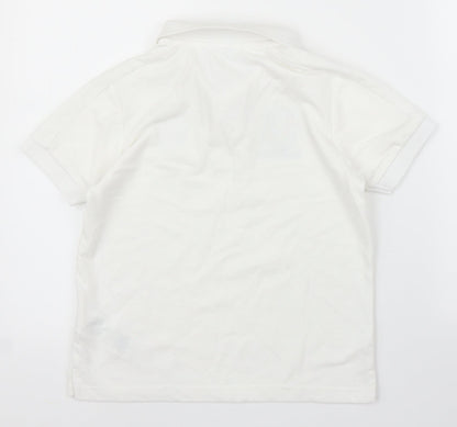 Back view of UEFA Euro 2020 boys’ white basic polo, size 9-10, years - football