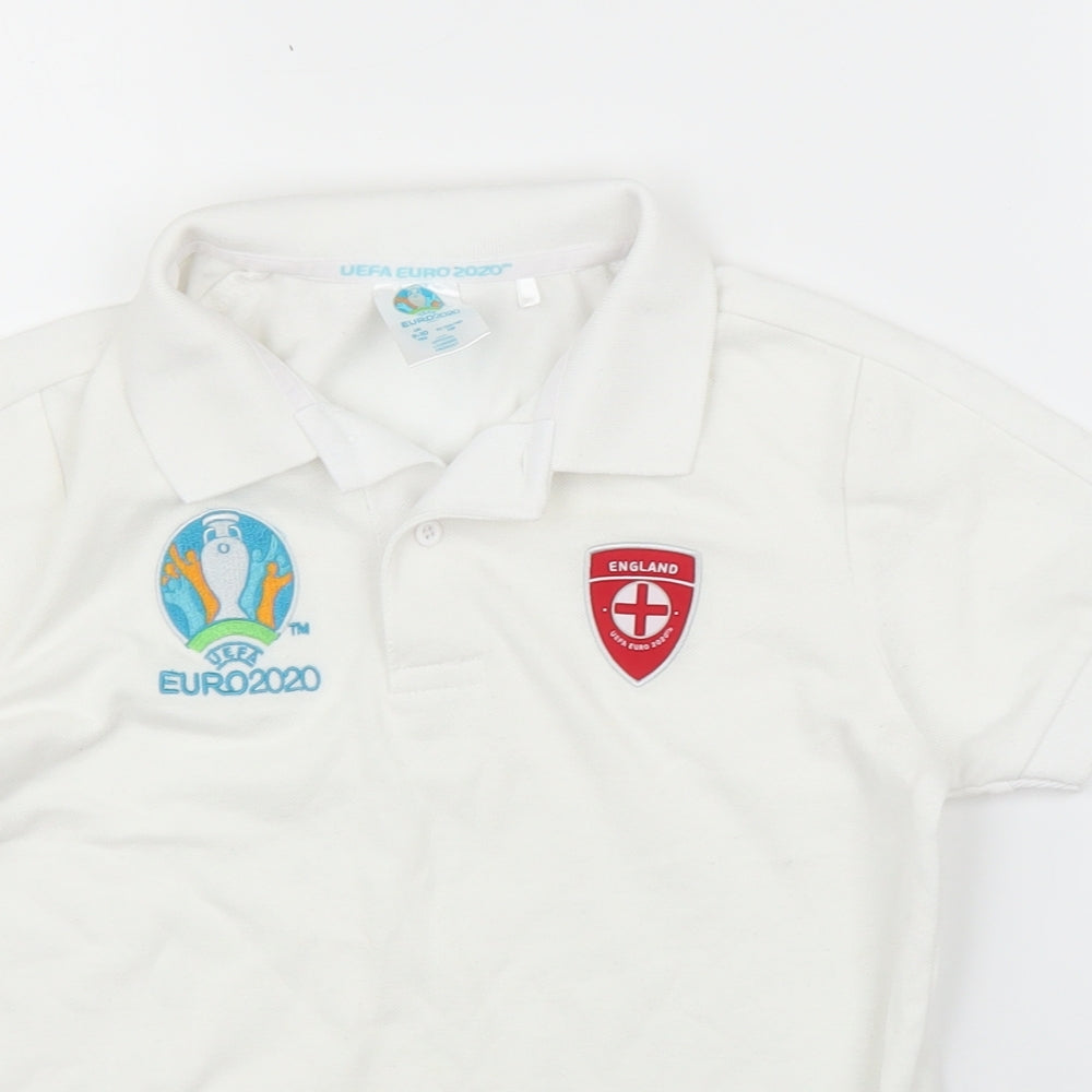 UEFA Euro 2020 Boys White   Basic Polo Size 9-10 Years  - Football