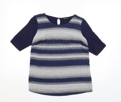 Additional front view of Autograph women’s blue basic blouse, size UK 8