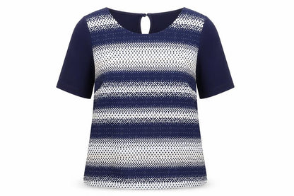 Front view of Autograph women’s blue basic blouse, size UK 8