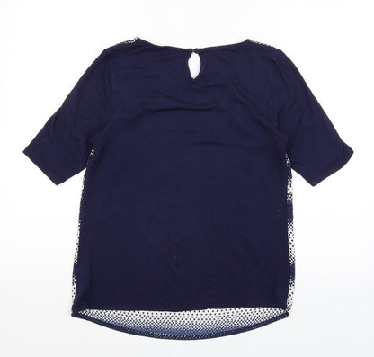 Back view of Autograph women’s blue basic blouse, size UK 8