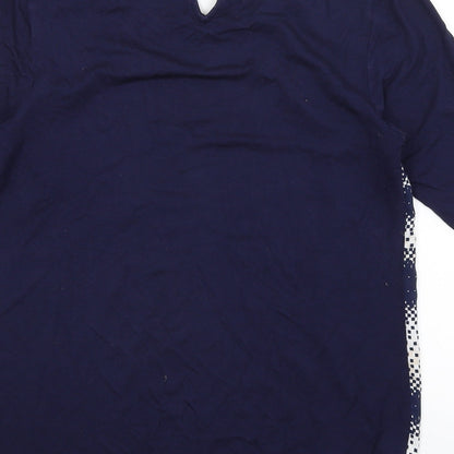 Brand and care label for Autograph women’s blue basic blouse, size UK 8
