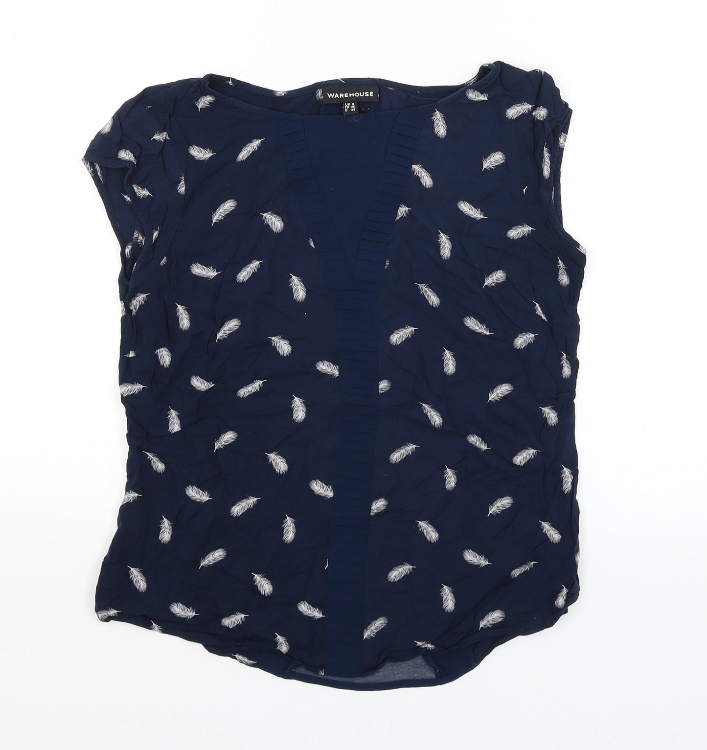 Warehouse Womens Blue   Basic T-Shirt Size 8