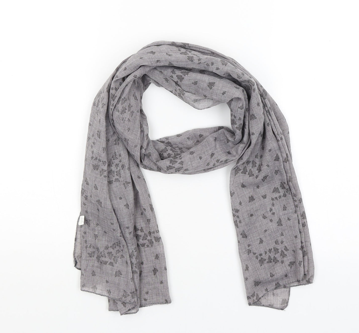 Preworn Womens Grey    Scarf   - Butterflies