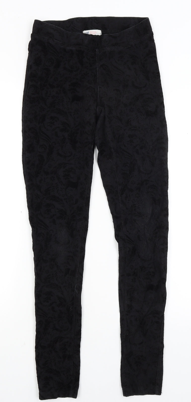 H&M Girls Black Paisley  Capri Trousers Size 14 Years