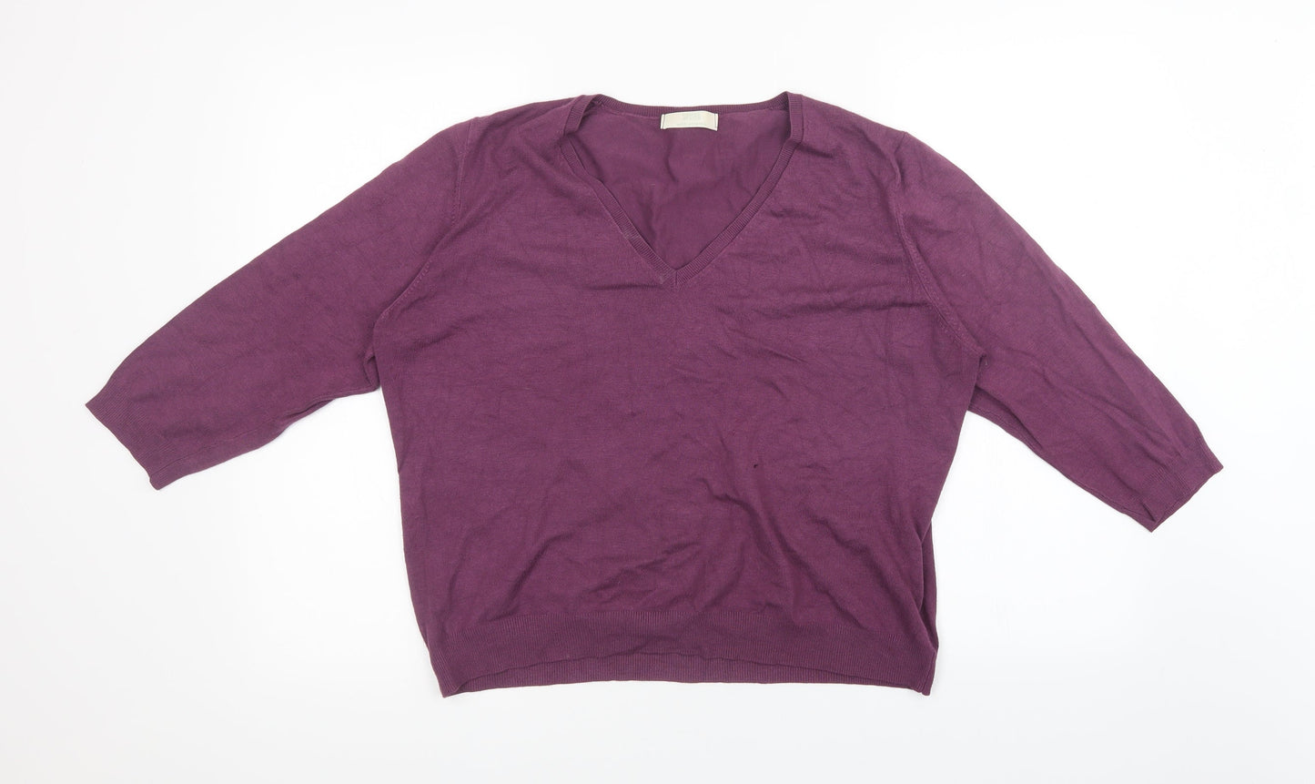 Marks and Spencer Womens Purple  Knit Pullover Sweatshirt Size 22  - with stretch