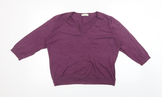 Marks and Spencer Womens Purple  Knit Pullover Sweatshirt Size 22  - with stretch