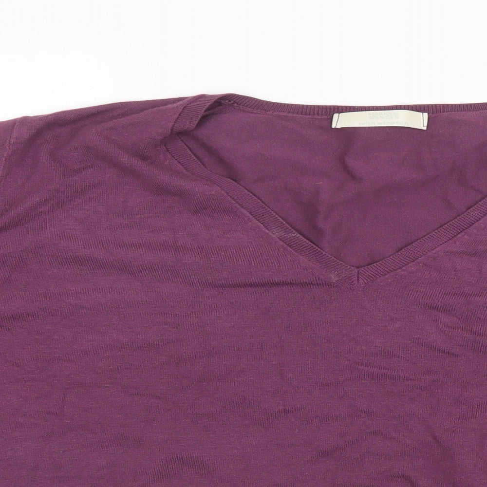 Marks and Spencer Womens Purple  Knit Pullover Sweatshirt Size 22  - with stretch