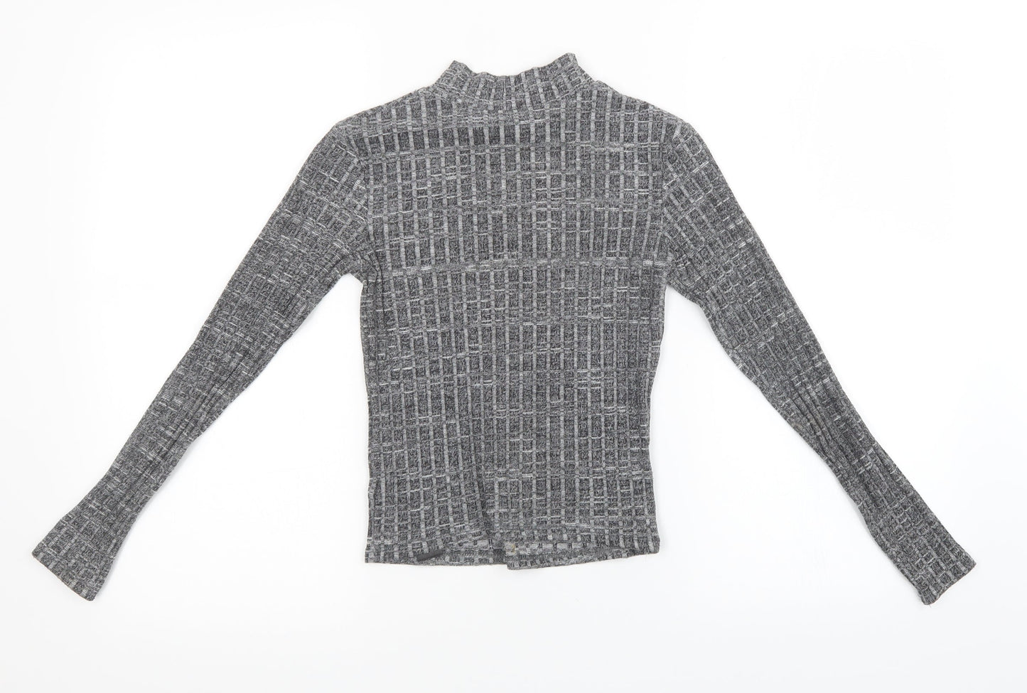 Miss Selfridge Womens Grey  Knit Pullover Sweatshirt Size 8