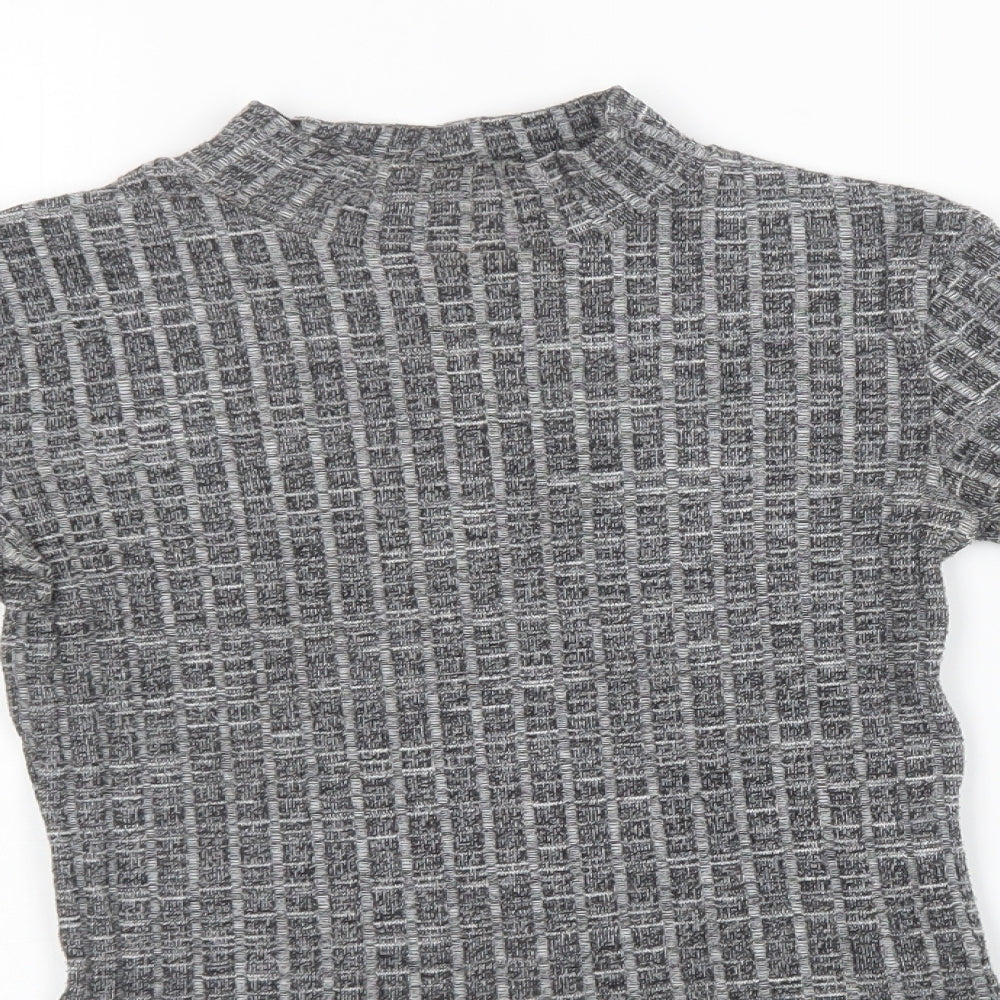 Miss Selfridge Womens Grey  Knit Pullover Sweatshirt Size 8