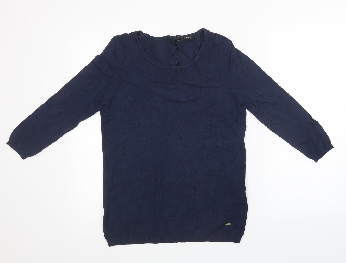 Mango Womens Blue  Knit Pullover Sweatshirt Size L