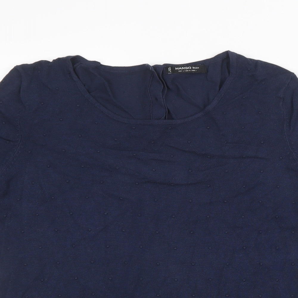 Mango Womens Blue  Knit Pullover Sweatshirt Size L