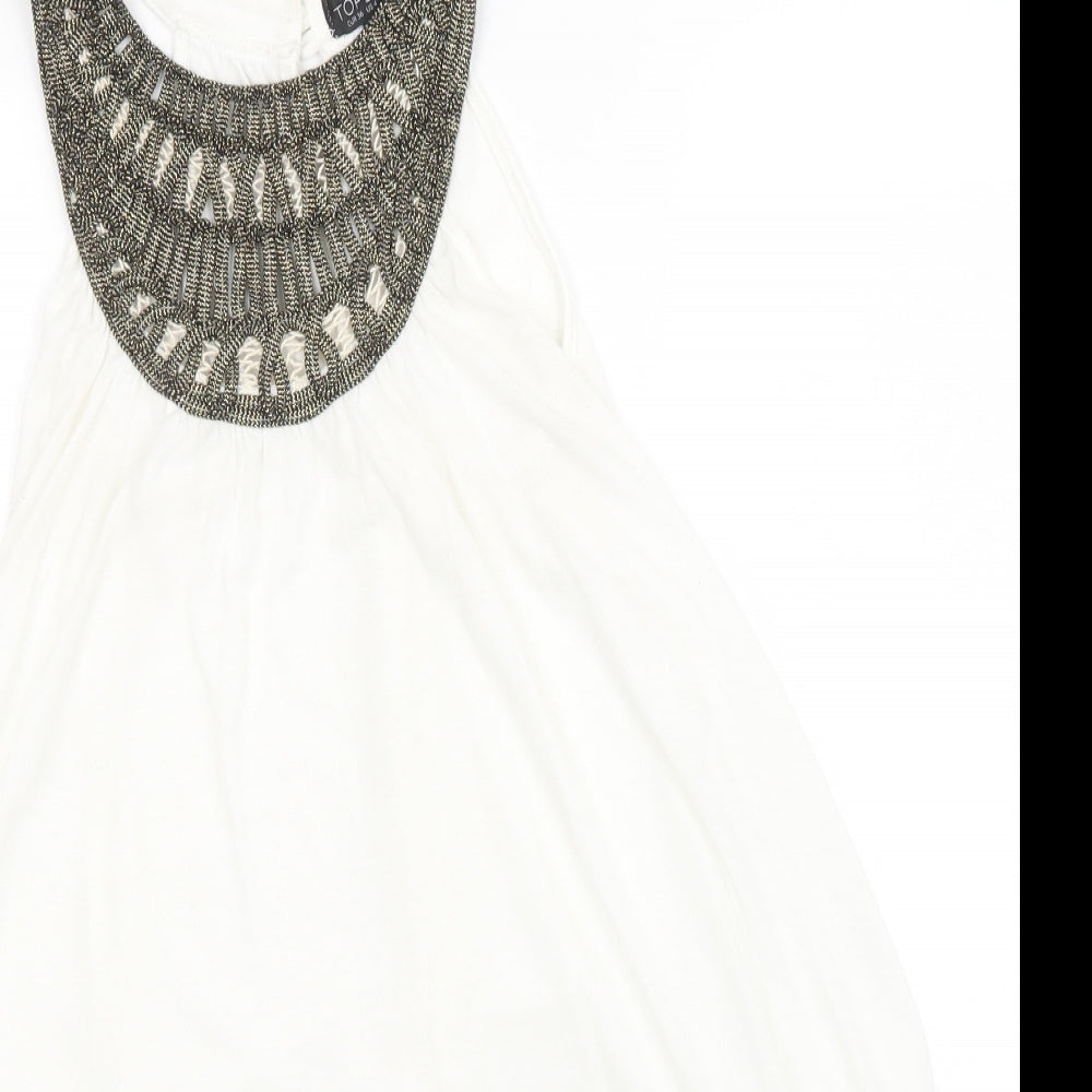 Topshop Womens White   Basic Tank Size 8