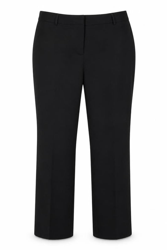 Front view of Papaya women’s black trousers, size UK 16, 24-inch leg