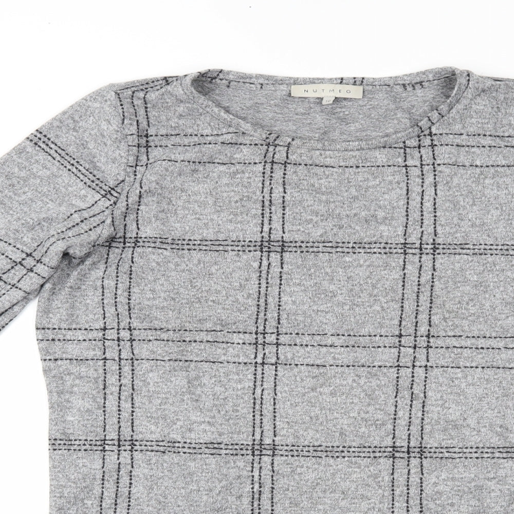 Nutmeg Womens Grey   Basic Blouse Size 10