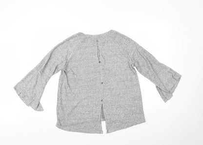 Back view of COIN 1804 women’s grey basic blouse, size L