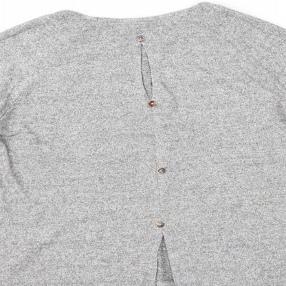 Brand and care label for COIN 1804 women’s grey basic blouse, size L