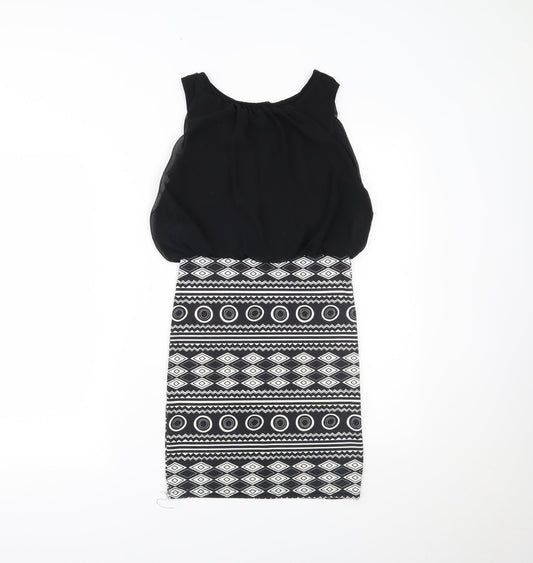 KIAH Womens Black Geometric  Mini  Size 8