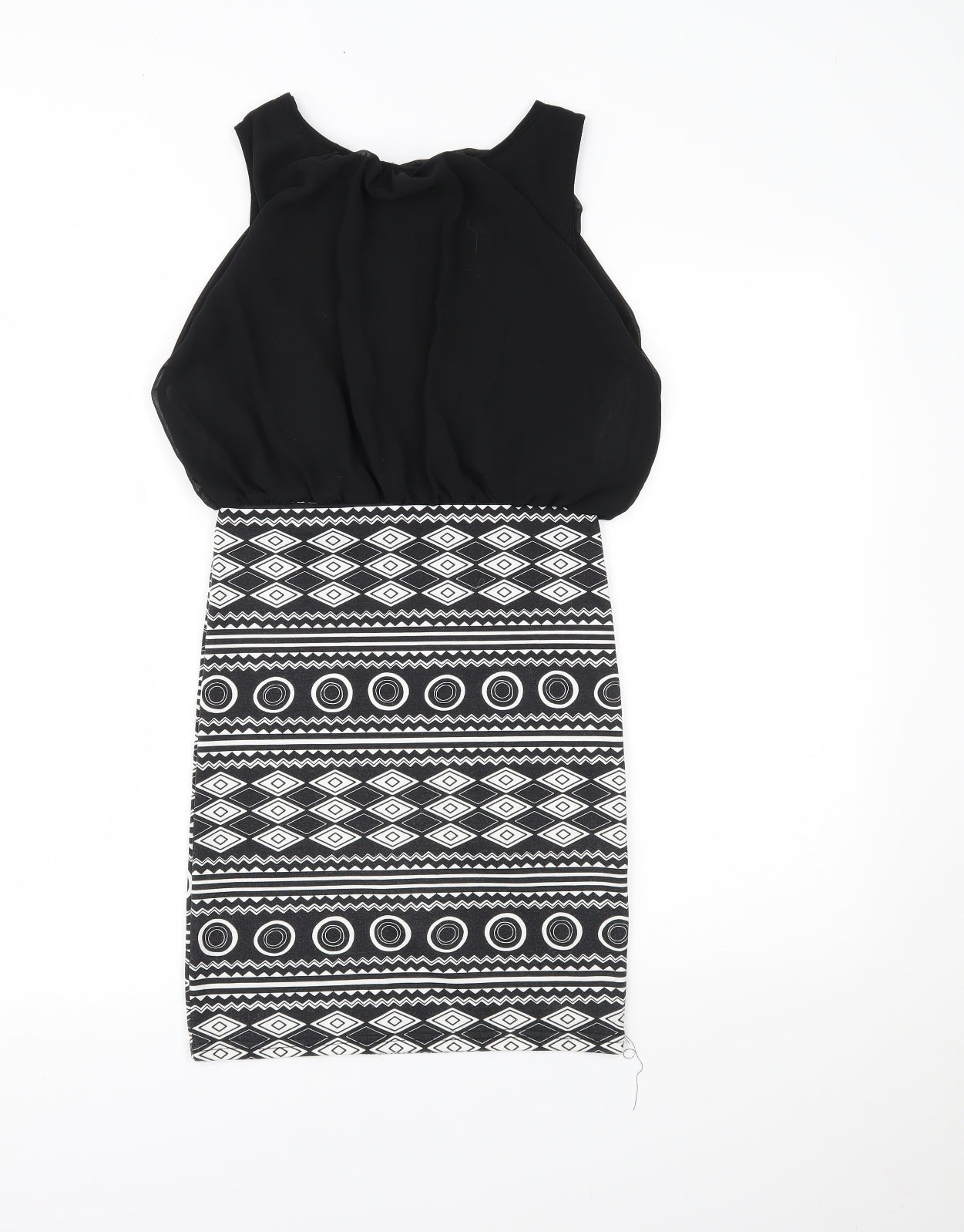 KIAH Womens Black Geometric  Mini  Size 8