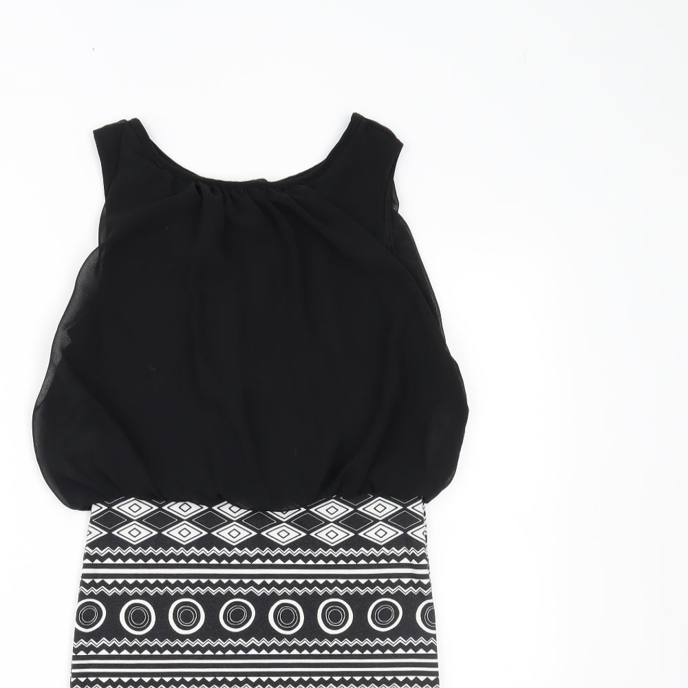 KIAH Womens Black Geometric  Mini  Size 8