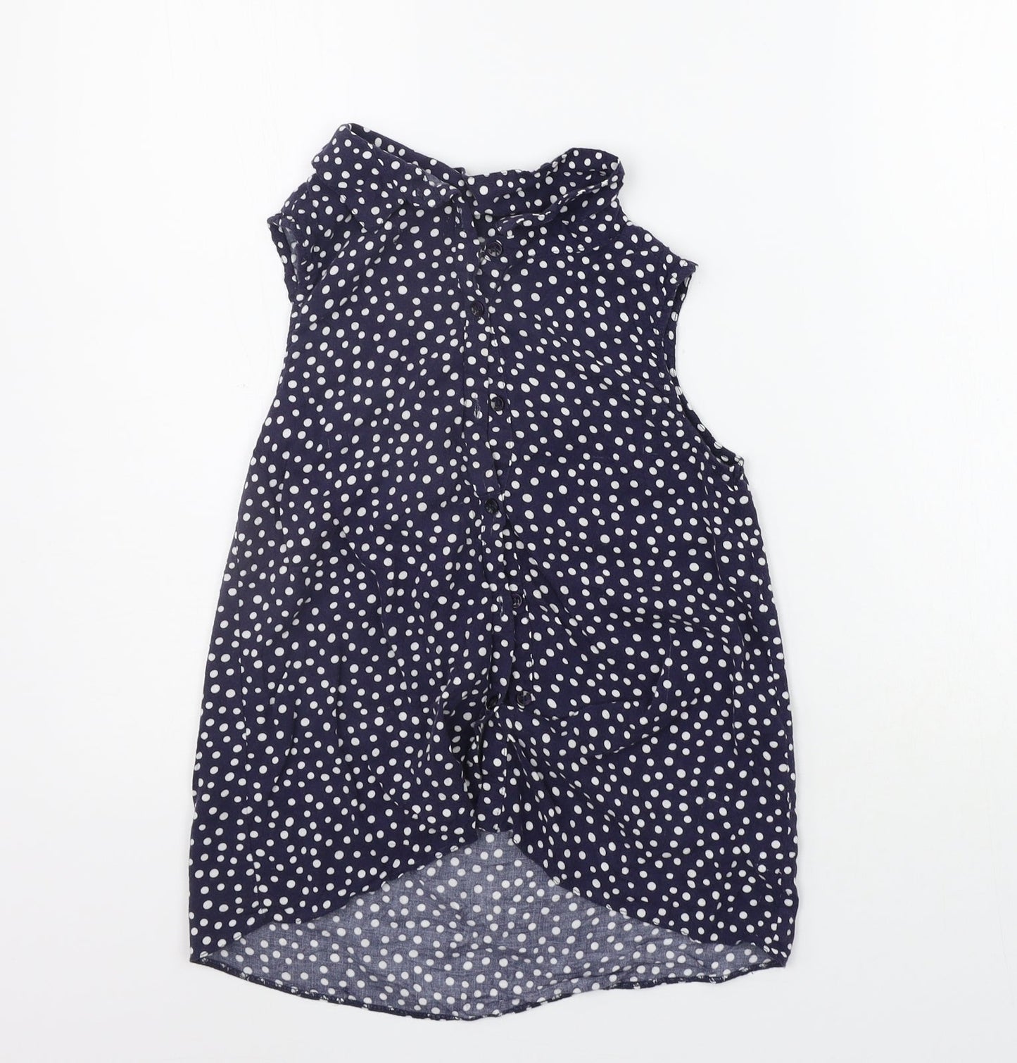Nutmeg Girls Blue Polka Dot  Basic Button-Up Size 10-11 Years
