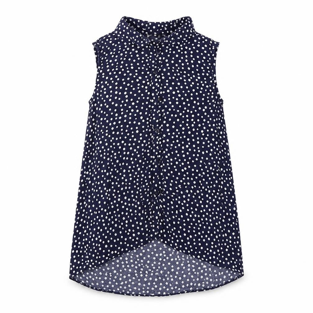 Nutmeg Girls Blue Polka Dot  Basic Button-Up Size 10-11 Years