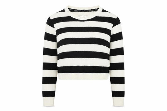 Divided Womens Black Striped  Pullover Jumper Size S