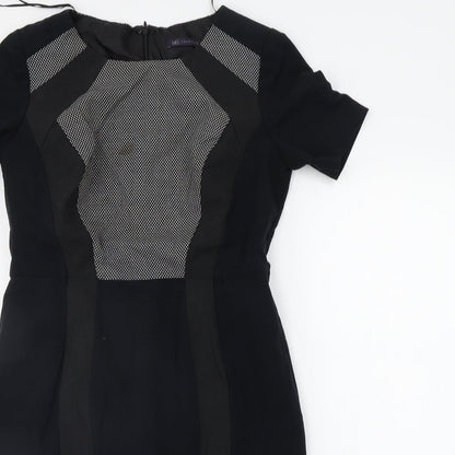 Marks & Spencer Womens Black Geometric  A-Line  Size 12