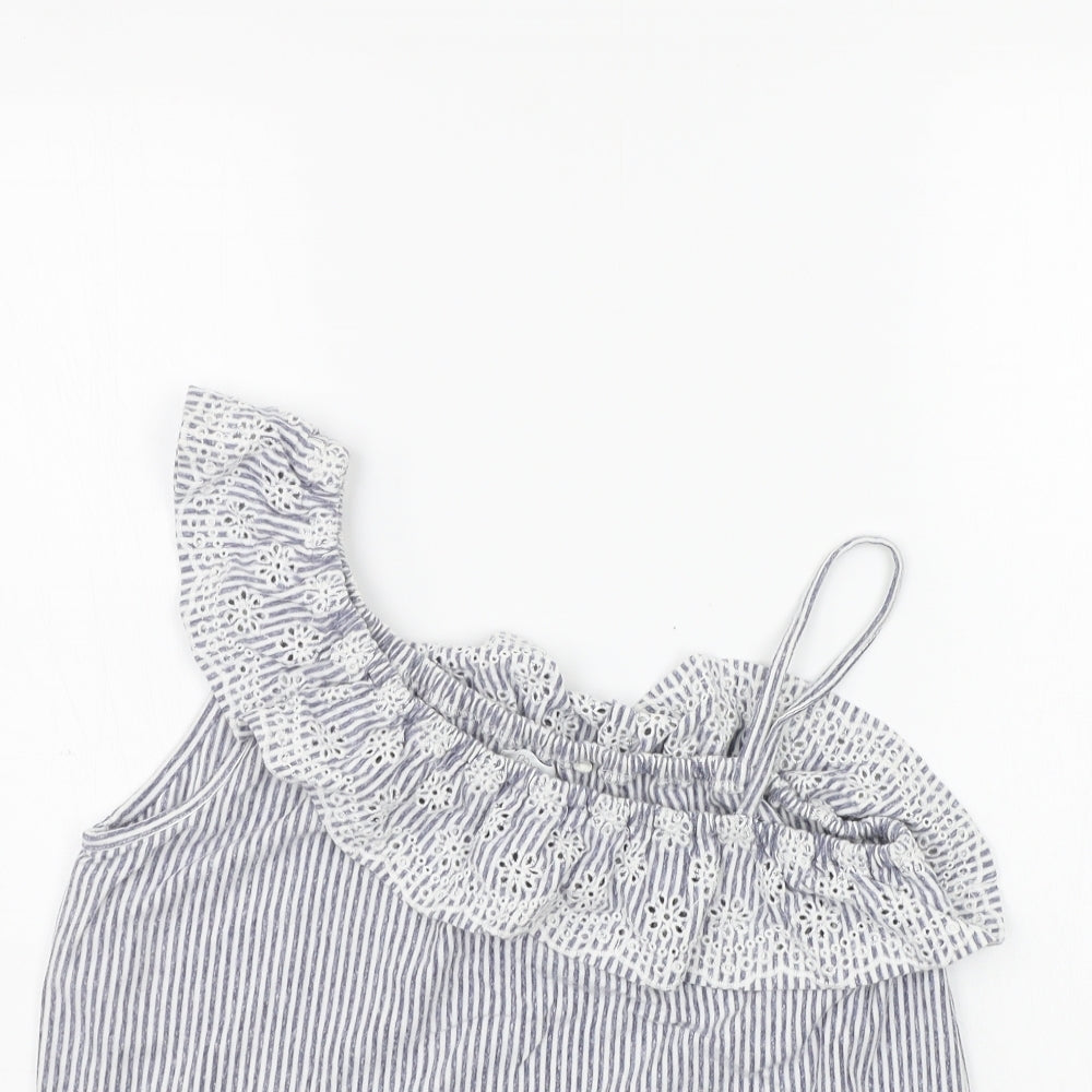 NEXT Girls White Striped  Basic Tank Size 12 Years