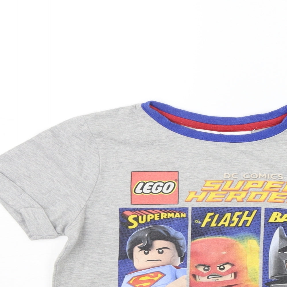 George Girls Grey   Basic T-Shirt Size 7-8 Years  - lego