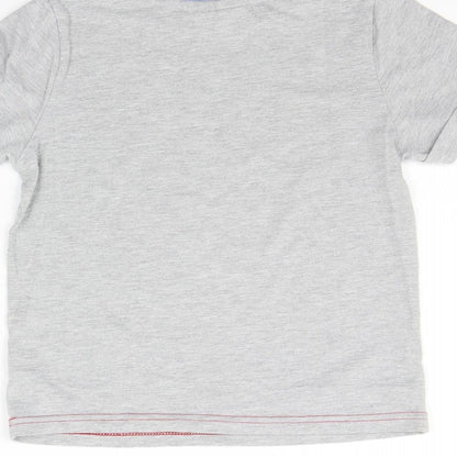 Brand and care label for George girls’ grey basic t-shirt, size 7-8, years - lego