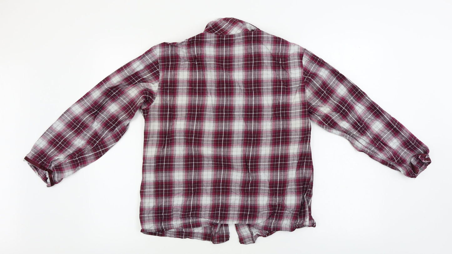 Marks and Spencer  Womens Purple Check  Basic Button-Up Size 12