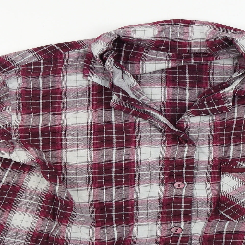 Marks and Spencer  Womens Purple Check  Basic Button-Up Size 12