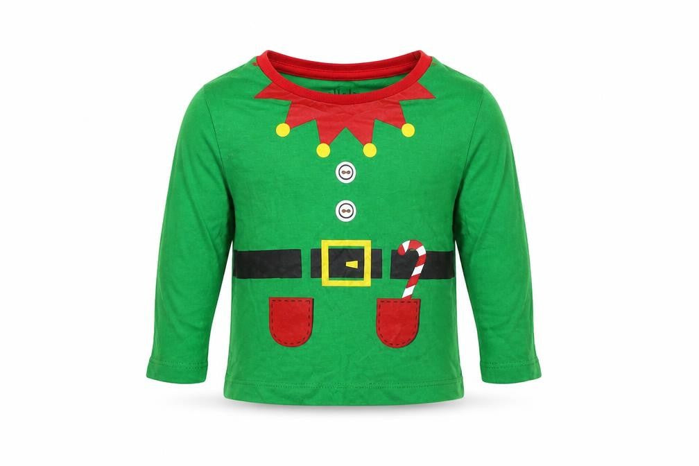 Peacocks  Boys Green   Basic T-Shirt Size 6-9 Months  - Christmas T Shirt