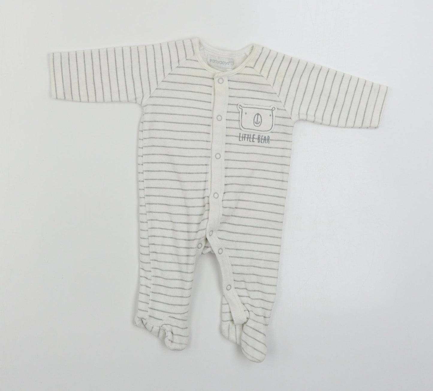Earlydays  Boys White Striped  Babygrow One-Piece Size 0-3 Months