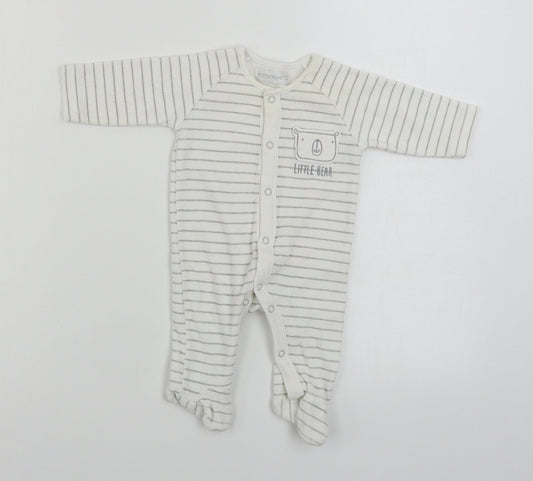Earlydays  Boys White Striped  Babygrow One-Piece Size 0-3 Months