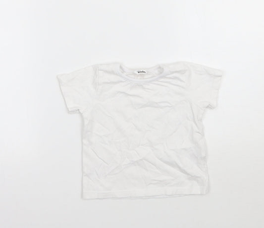 M&Co Girls White   Basic T-Shirt Size 2 Years
