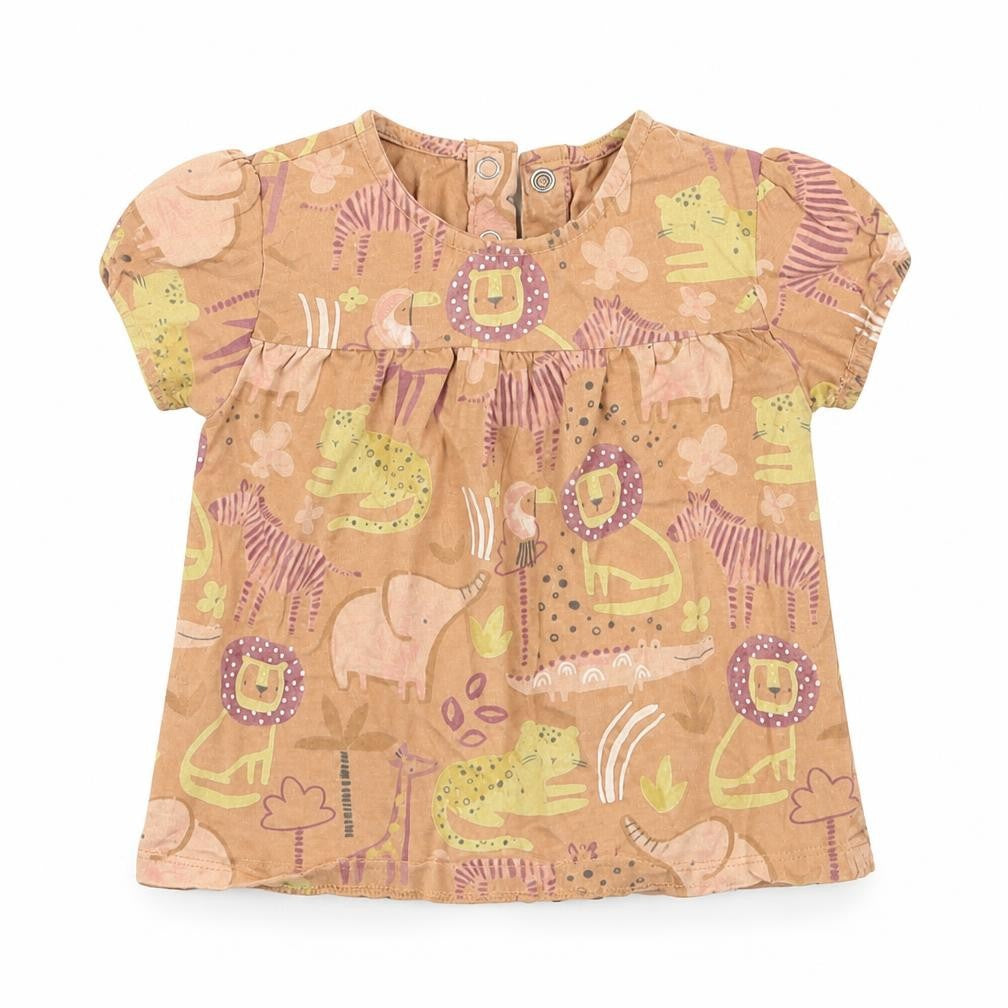 TU Girls Brown Geometric  Basic T-Shirt Size 12-18 Months