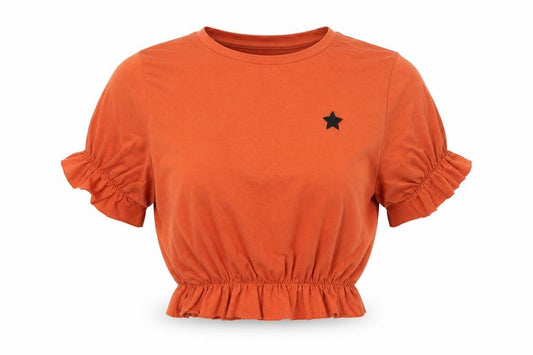 Primark Womens Orange   Cropped T-Shirt Size XS
