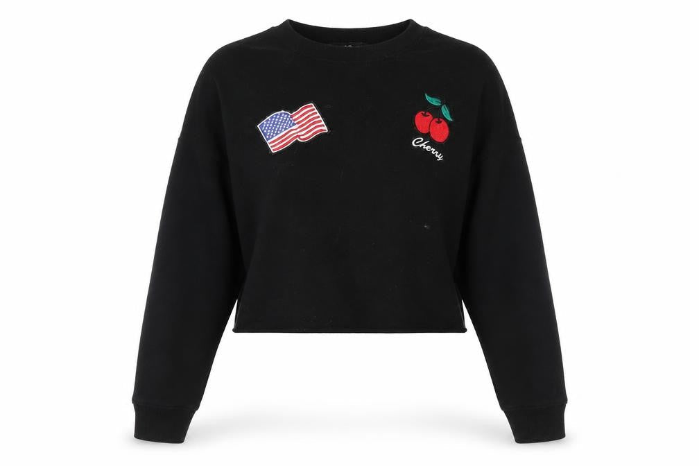 Daisy Street Womens Black   Pullover Sweatshirt Size 8