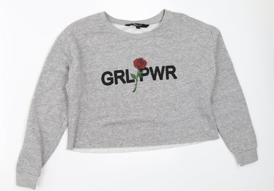 New Look Girls Grey   Pullover Sweatshirt Size 12-13 Years
