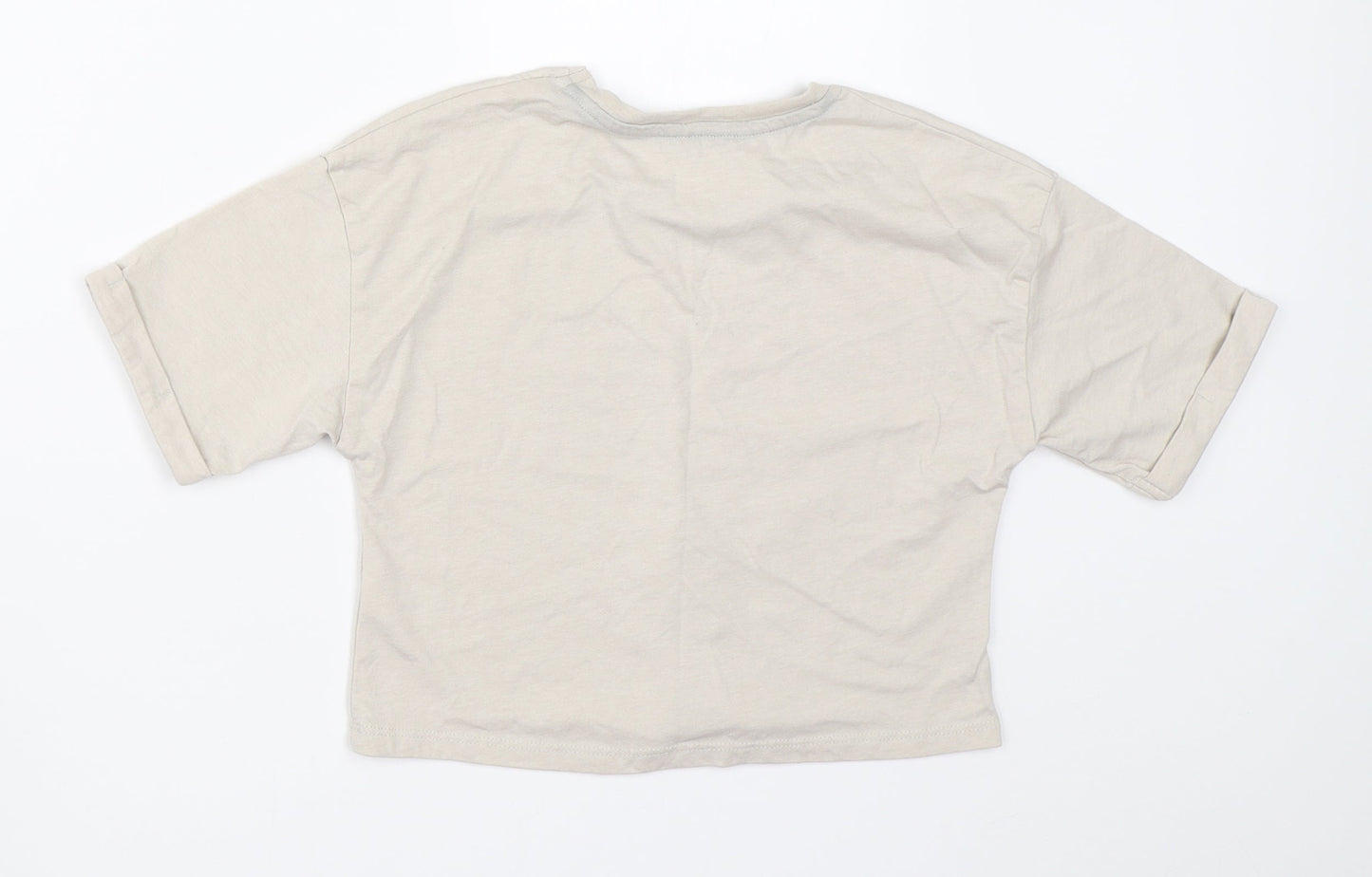 George Girls Beige   Basic T-Shirt Size 7-8 Years