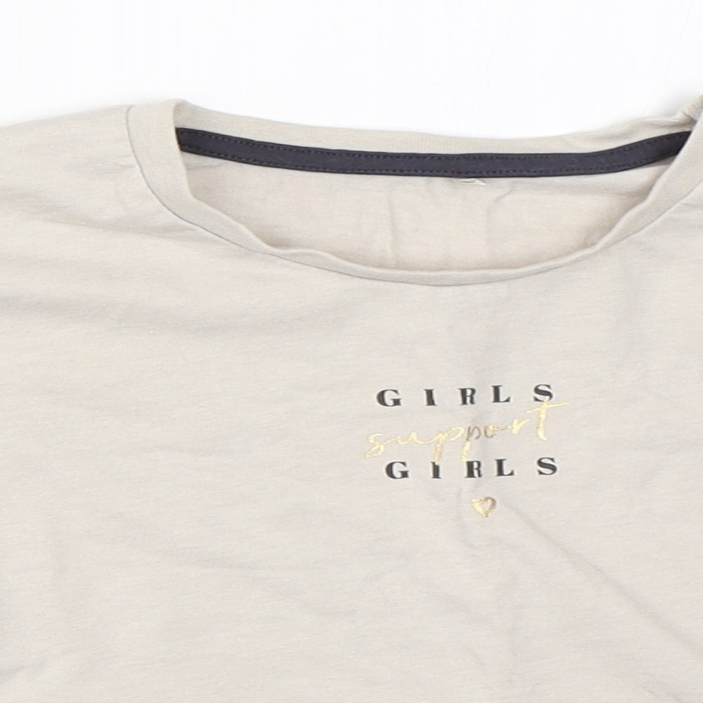 George Girls Beige   Basic T-Shirt Size 7-8 Years