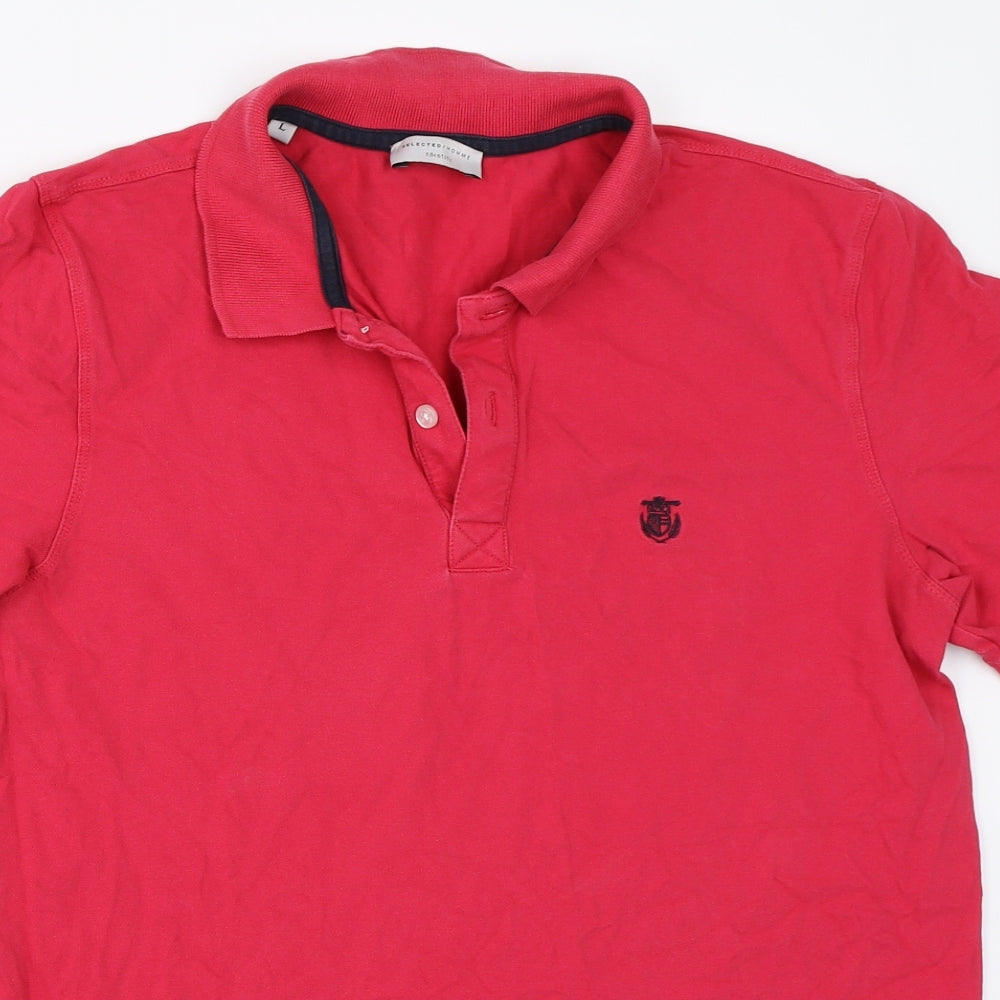 Selected Mens Pink    Polo Size L